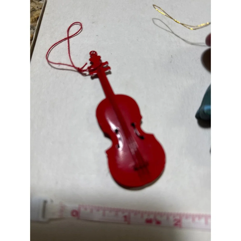 Midwest Wooden Christmas Ornaments‎ Violin Instrument Girl Figurine